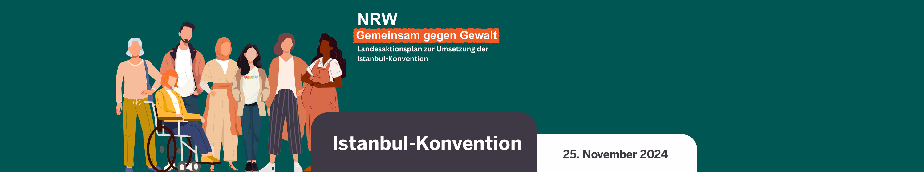 Bild einer Gruppe von Personen aus der Gesellschaft auf dem Istanbul-Konvention 25. November 2024,  steht